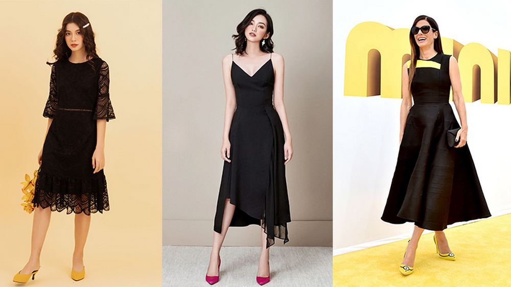 Đầm đen nên phối với giày màu gì trông thật phong cách | ELLY - TOP 10  Thương Hiệu Nổi Tiếng Việt Nam